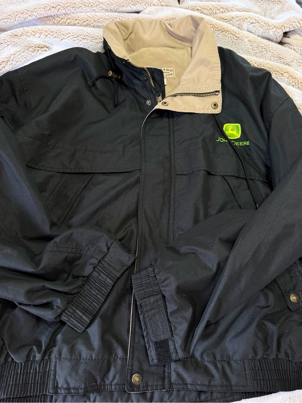John Deere Colorado Timberline Jacket Mens 2XL Black Full Zip Heavyweight